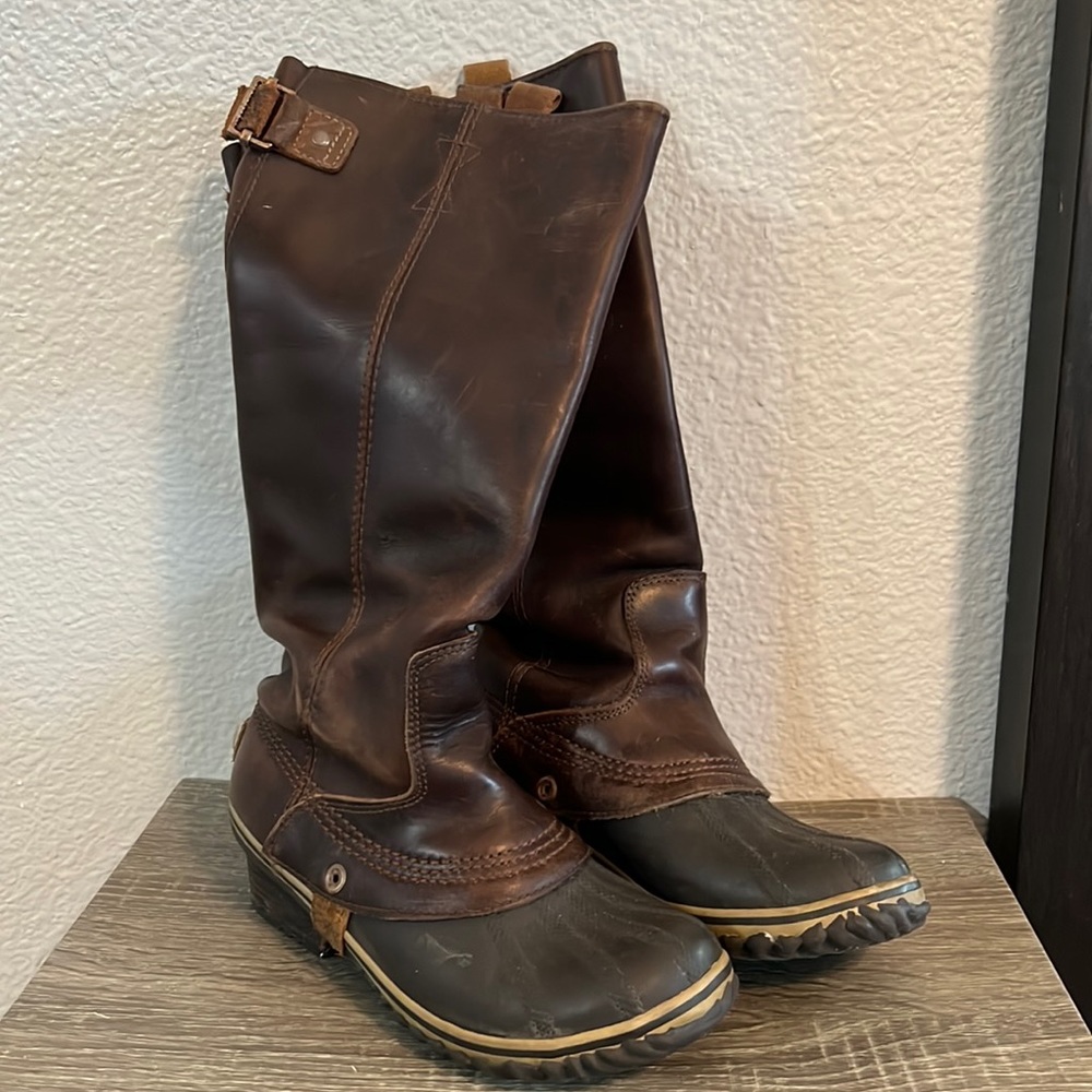 Sorel Slimpack tall leather riding boots size 6 Gently used